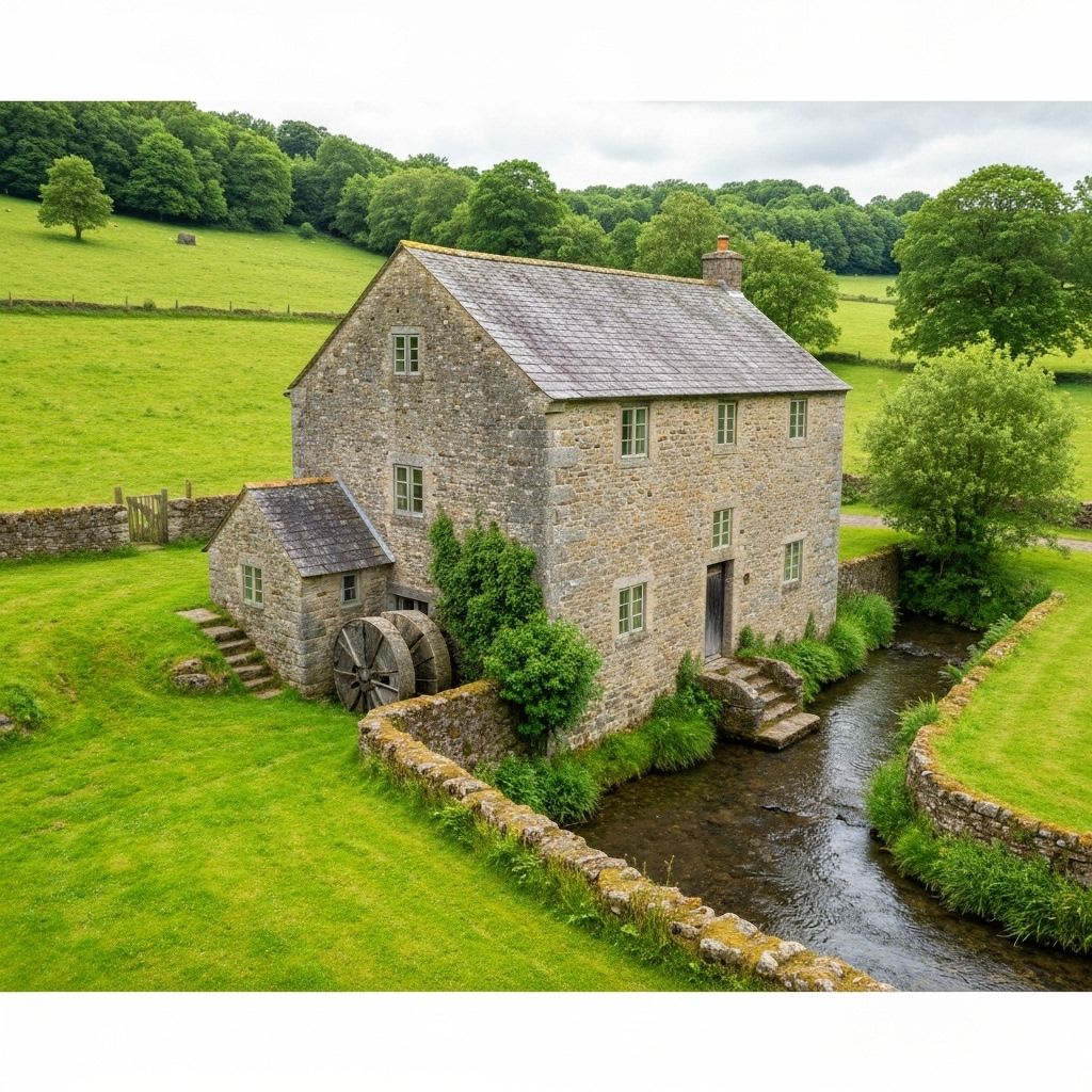 Mill surrounded by lush countryside