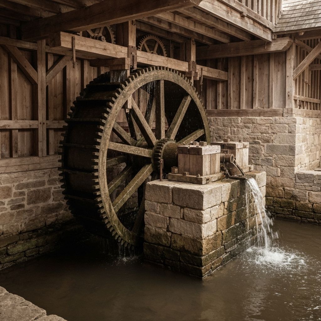 Historic water wheel mechanism